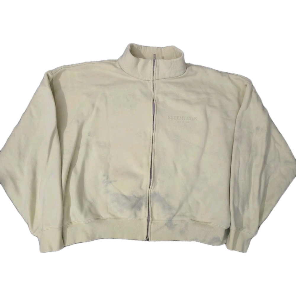 Essentials Fear Of God Jacket Sweater Size XXL Yellow FLAWS Full Zip Comfy